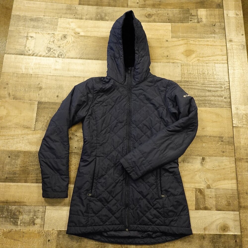 Columbia Copper Crest II Long Jacket –‎ Women’s Small Navy Blue